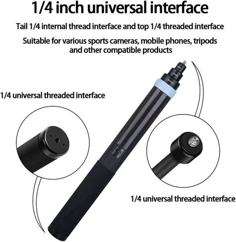 3m Carbon Fiber Extendable Floating Pole Selfie Stick Invisible Carbon Fiber Selfie Stick for Insta360 ONE X3 X2 ONE RS ONE R ONE X Accessories for GoPro Panoramic Camera Insta 360(Blue) in Kuwait