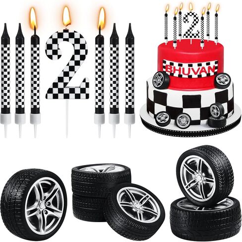 12 Pcs Construction Birthday Candles, 3rd Construction Cake Topper in Kuwait