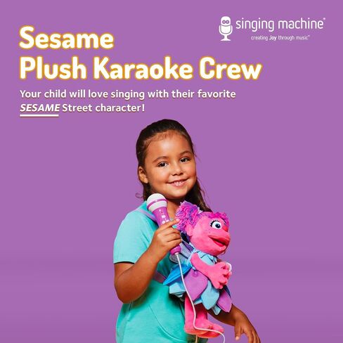 Singing Machine Karaoke Plush Sesame Street Toys (Abby Caddaby Plush Toy) - Adjustable Carrying Straps - Sing-Along Built-in Real Working Microphone & Speaker with Record & Playback Function in Saudi Arabia