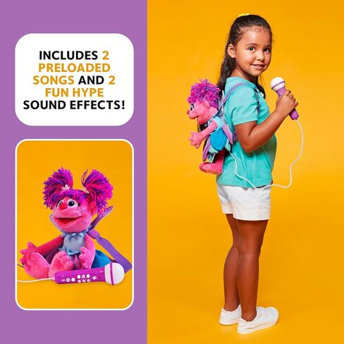 Singing Machine Karaoke Plush Sesame Street Toys (Abby Caddaby Plush Toy) - Adjustable Carrying Straps - Sing-Along Built-in Real Working Microphone & Speaker with Record & Playback Function in Saudi Arabia