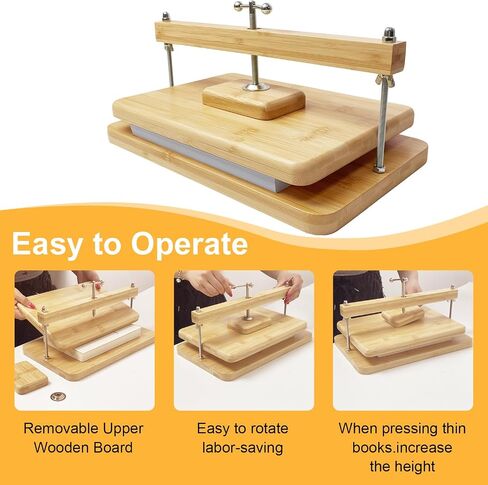 Bamboo Book Press, 11x7.9 in Book Binding Press, Portable Bookbinding Kit，Easy Assemble Book Making Kit for DIY & Beginners, Craft Lovers in Saudi Arabia