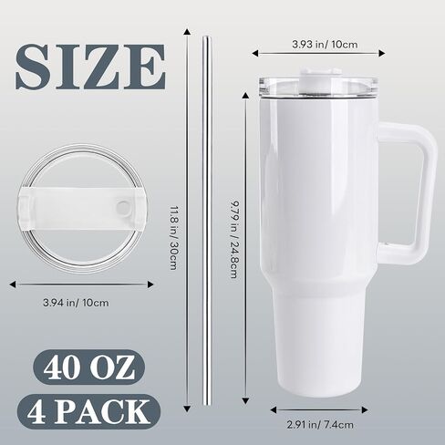 D·S 8 Pack Sublimation Tumblers 40 oz Insulated Tumblers with Handle in Kuwait