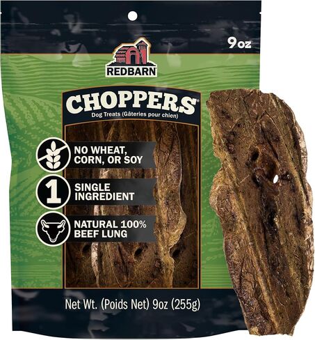 Redbarn Choppers Natural 100% Beef Lung Filets Jerky Treats for Dogs 9 oz in Saudi Arabia