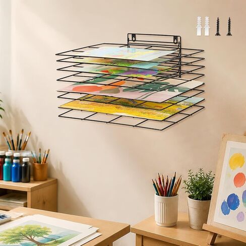 12 Shelves Wall Mount Art Drying Rack for Classroom, Paint Drying Rack in Saudi Arabia