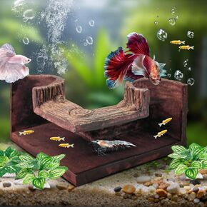 CousDUoBe Aquarium Cave | 90° Corner Fish Cave Viewing Tunnels Silk Aquarium Plants，Betta Fish Tank Accessories BPA-Free Premium Resin,Fish Tank Cave for Corners (5.1" x 2.7" x 2") in Kuwait