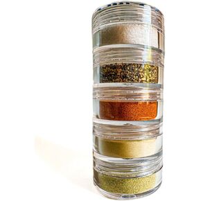 NICE RACK Mini Travel Spice Rack Filled with Organic Herbs, Refillable, Made in USA, Camp Spice Kit - Great Gift, CAMPING, RV, Purse, Backpacking with Shaker Tops 5 Stacking (3 3/8 x 1 3/8") in Saudi Arabia