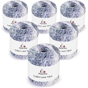 Aeelike Cotton Crochet Thread Size 5, White Lace Yarn, 6-Pack in Kuwait