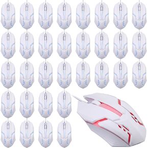 Sratte 30 Pack Black USB Wired Mouse Bulk 1200 DPI RGB Optical Computer Mouse 3 Button 7 Color LED Backlit Gaming Mouse Wired Office Mouse Ergonomic USB Computer Mouse for Desktop Laptop Gamer in Kuwait