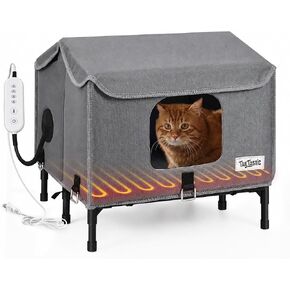 Tailtastic Heated Outdoor Cat House 1-Piece No-Assembly Elevated Insulated in Saudi Arabia