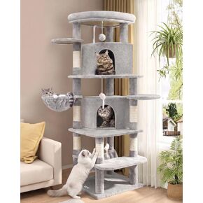 Globlazer 66inch Corner Cat Tree Tower for Indoor Large Cats, C66, Beige in Kuwait
