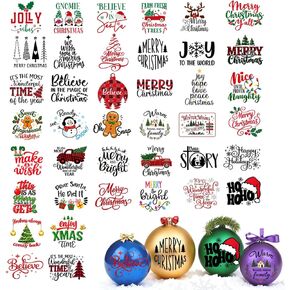 40 PCS Christmas Rub On Transfers for Crafts, Holiday Phrase Transfer Stickers for Cups, Mugs, Jars, Ornaments, Wood Signs and DIY Christmas Decorations in Kuwait