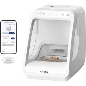 PawsPik Automatic Microchip RFID Cat Feeder, 16-Cup, White in Kuwait