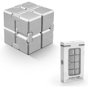 Infinity Cube Fidget Toy for Kids and Adults, Infinite Flip, Relaxing Hand-Held Stress Relieving, Anti Anxiety Relief (Sliver) in Saudi Arabia