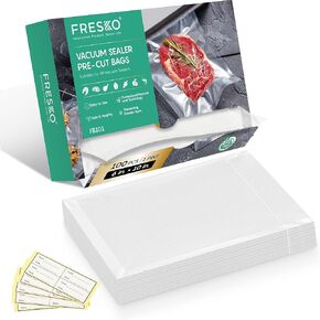 FRESKO Vacuum Sealer Bags Pint Size 100 Pack 6"x10", Seal a Meal Vac Sealers, Sous Vide Vacuum Safe, BPA Free, Heavy Duty Commercial Grade, Precut Storage Bag Universal Design in Saudi Arabia
