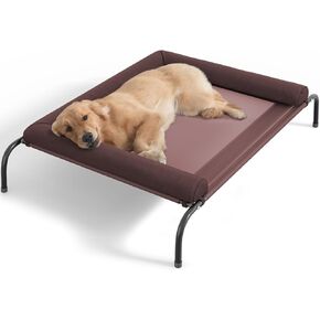 Cooling Elevated Dog Bed for Large Dogs, Portable Indoor & Outdoor Raised Dog Bed with Breathable Mesh, Chew Proof Pet Hammock Cots with Removable and Waterproof Bolsters in Saudi Arabia