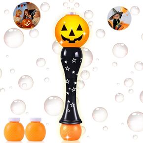 Halloween Bubble Wand Toy for Kids Pumpkin Bubble Machine Blower Maker with Music & Light Outdoor Indoor Stuff Gift for 3 4 5 6 7 8 Year Old Toddler Little Girls Boys in Kuwait