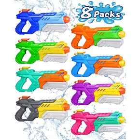 Quanquer 8 Pack 600cc Water Guns for Kids & Adults, Large Capacity Pump Action Super Squirt Blasters Soaker with Long Range up to 32 FT, Summer Outdoor Pool Beach Water Toys for Boys Girls in Kuwait