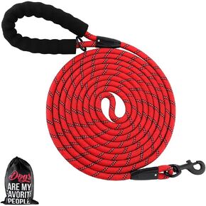 Plutus Pet Long Rope Dog Leash, with Comfortable Padded Handle, Reflective Nylon Heavy Duty Rope Leash, 15FT 20FT 30FT 50FT 66FT Dog Training Leash for Small Medium Large Dogs (66FT, Pink) in Saudi Arabia