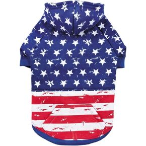 Zack & Zoey Distressed American Flag Hoodie for Dogs, Small/Medium in Saudi Arabia