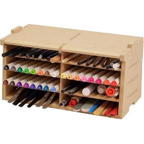 Wooden Model Kit Organizer Rack with MDF Material, Paint Rack, Screwdriver/Brush Holder, For Tamiya Paints and Tools, GK1 in Kuwait