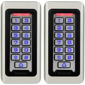 لوحة مفاتيح TIVDIO Access Control Keypad Door Keypad للباب في الهواء الطلق مقاومة للماء IP68 جراب معدني RFID 125 KHz Keypad Single Door Stand Alone Alone مع 2000 مستخدم للأماكن المغلقة والخارجية، 26 bit(فضي) in Kuwait