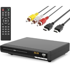 مشغلات DVD لجميع المناطق للتلفزيون مع HDMI ومشغل أقراص مضغوطة لنظام ستيريو منزلي، يتضمن كابل HDMI وRCA، استمتع بتجربة جودة صوت ممتازة in Kuwait