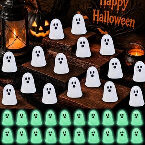 120 Pcs Halloween Luminous Mini Resin Ghost Figures Miniature Figurines in Saudi Arabia