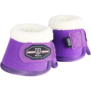 Harrison Howard Fleece Trim Bell Boots for Horse - Black in Kuwait