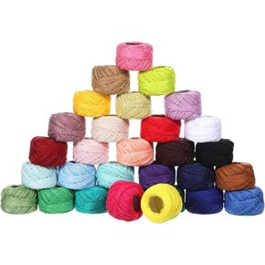30 Balls Pearl Cotton Thread Size 8, Crochet Thread Cotton Yarn Threads Soft Long Staple Mercerized Cotton-Yarn for Crochet Stitch Needlepoint Hand Embroidery DIY Crafts(Rainbow Color) in Kuwait