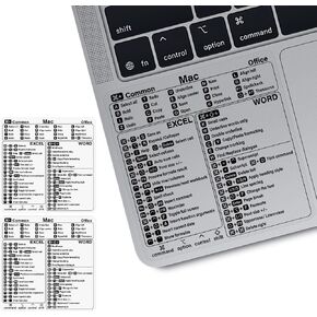 Mac Shortcut Sticker - Mac OS Shortcuts Sticker (M1+Intel), Laptop Keyboard Shortcuts Stickers for MacBook, Compatible with 13-16 Inch MacBook Air/Pro (1pcs) in Kuwait