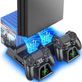 OIVO PS4 Stand for PlayStation 4 Console, Cooling Station for PS4 Slim/Pro/PlayStation 4 Consoles, Pro Vertical Stand with 12 Game Slots in Saudi Arabia