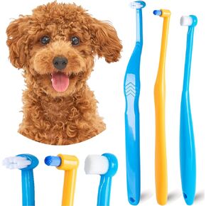 Small Dog Toothbrush, Cat & Puppy Tooth Brushing Kit, Mini Tuft Horizontal Head Teeth Brush for Kitten & Tiny Pet, Doggy Toothbrushes Deep Dental Cleaning, 3 PCS in Saudi Arabia