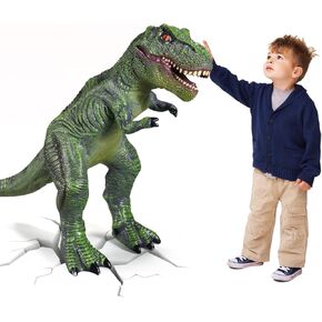 YONGJULE Large Dinosaur Toys- 28" Tyrannosaurus Rex Soft Dinosaur Toys for Kids 3-5, Big Inflatable Dinosaur for Boys Girls, Realistic Dinosaur Figures Gifts in Kuwait