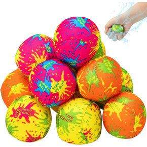HFATMOS 12 Pcs Water Splash Balls Float Mini Water Bomb Balls for Pool, Water Absorbent Ball for Water Activities, Summer Beach Soaking Games Ball Party Activities in Kuwait