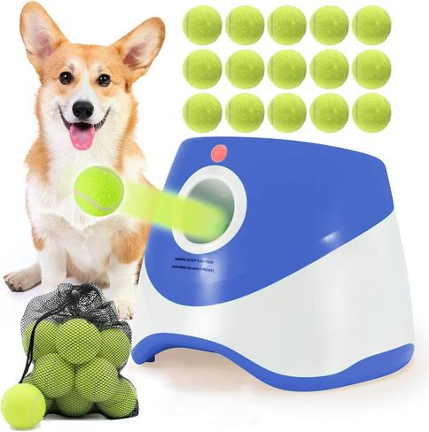 SOCO Automatic Ball Launcher for Dogs, 15 2-Inch Balls, Blue in Saudi Arabia