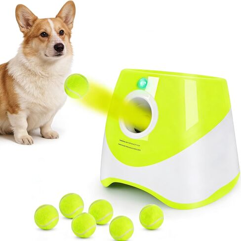 OYE Dog Ball Launcher, Automatic Balls Thrower with 6 Balls for Dog, 2 Tennis Balls Throwing Machine with 10-30 ft Throw Distance, Interactive Pet Toys for Small and Medium Dogs (Green) in Saudi Arabia