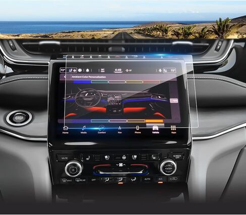 واقي شاشة Coleya 2021 2022 2023 Grand Cherokee L، مقاس 10.1 بوصة Grand Cherokee L (محدود/برا/قمة/محمية قمة) زجاج مقسى 2023 Grand Cherokee L Uconnect® 5 طبقة حماية للشاشة in Kuwait