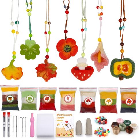 OEHPICC Needle Felting Kit, 7 Pcs Flower Bookmark Felting Kit for Adults in Kuwait