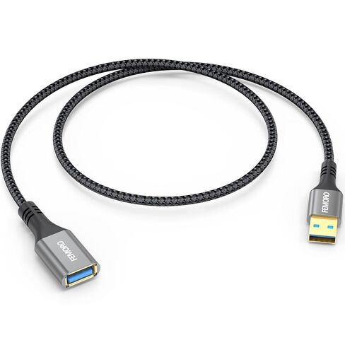 USB Extension Cable 3ft, USB 3.0 Extension Cord Braided, USB 3 Male to Female Extender Long Type A Port High Speed Data Transfer and Charge for Mouse USB Keyboard Flash Drive Camera Printer in Saudi Arabia