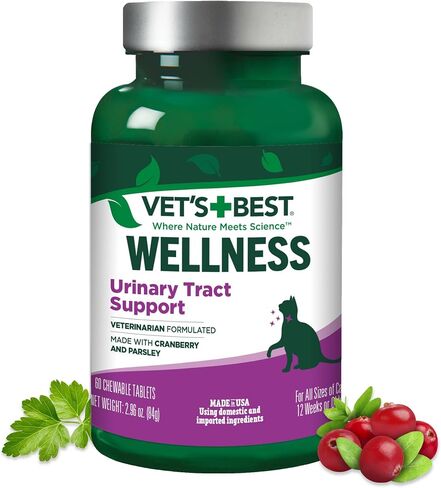 Vet's Best Cat Urinary Tract Support Chewables | Supports A Healthy Urinary Tract in Cats | 60 Chewable Tablets in Kuwait