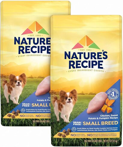 Nature's Recipe Grain Free Small Breed Dry Dog Food, Chicken, Sweet Potato & Pumpkin Recipe, 4 lb. Bag in Kuwait