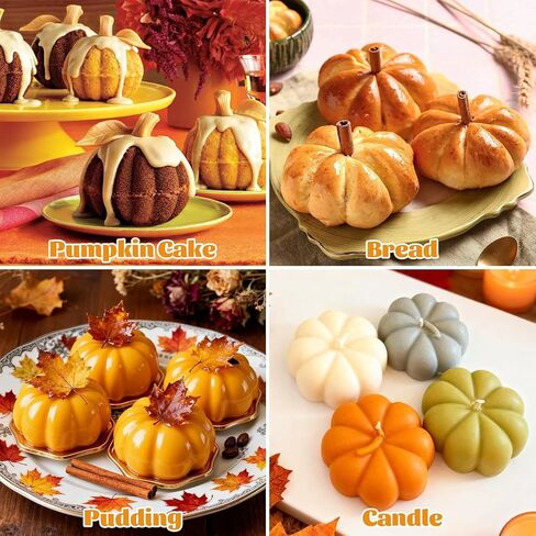 Halloween Pumpkin Silicone Molds 2 Pack, 6-Cavity Food Grade Pumpkin Molds, Nonstick Pumpkin Cake Molds Pumpkin Chocolate Mold for Baking, Soap, Candle Making Halloween DIY Craft in Kuwait