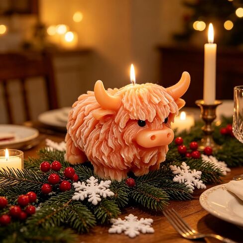 Highland Cow Silicone Mold for Resin Candle Soap, 2 Packs 3D Cute Cow Animal Candle Mold for Candle Making, Highland Cow Chocolate Candy Fondant Molds for Cake Decor in Kuwait