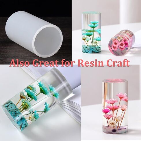 Large Silicone Cylinder Candle Mold - Pillar Candle Making Mold (16.9cm x 9.5cm/6.5" x 3.74") in Kuwait
