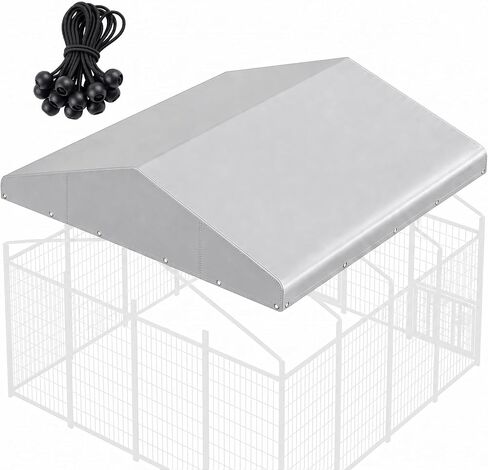 ROOMTEC Heavy Duty Outdoor Dog Kennel with Rotating Bowls, 8 x 4 x 5.6-ft in Kuwait