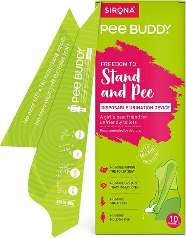 PeeBuddy 40 Funnels Portable Female Urination Device | Disposable Female Urinal Funnel | Travel, Camping, Hiking and Outdoor Activities | Discreet and Compact Stand and Pee Funnel for Women, Girls in Saudi Arabia