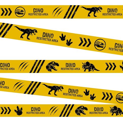 2 Rolls 3'' x 196 Feet Reusable Dinosaur Caution Tape Dinosaur Decorations Dino Dig Site Caution Tape Dinosaur Theme Party Supplies Favors (No Stickiness) in Kuwait