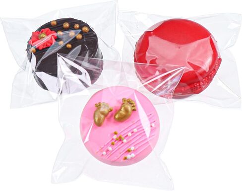 TEMLQPACK100Pcs Self - sealing 3x3 Inch Clear Cellophane Bags - Perfect for Packaging Chocolate - covered Oreos, Macarons, etc. - Party Edition in Saudi Arabia