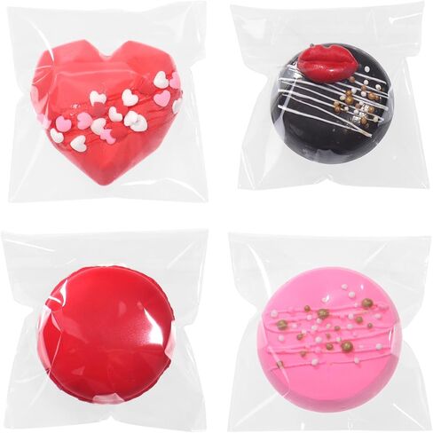 TEMLQPACK100Pcs Self - sealing 3x3 Inch Clear Cellophane Bags - Perfect for Packaging Chocolate - covered Oreos, Macarons, etc. - Party Edition in Saudi Arabia