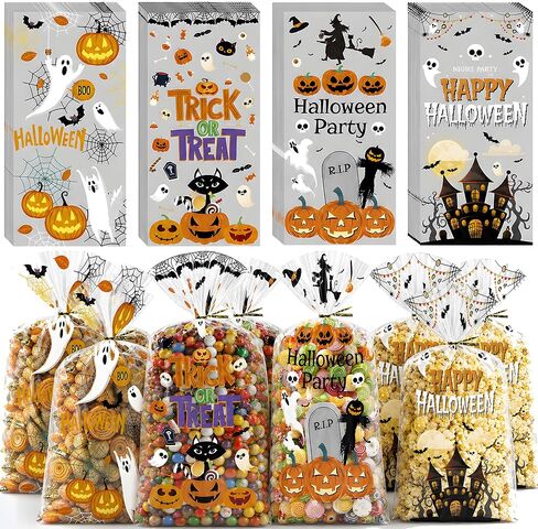 Halloween Party Favors,Halloween Cellophane Treat Bags,Goodie Bags for Kids in Kuwait